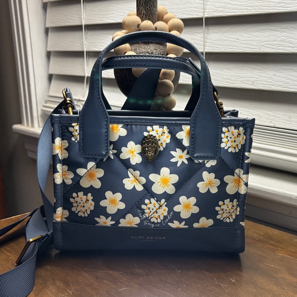 Kurt Geiger Navy Floral Mini Bag